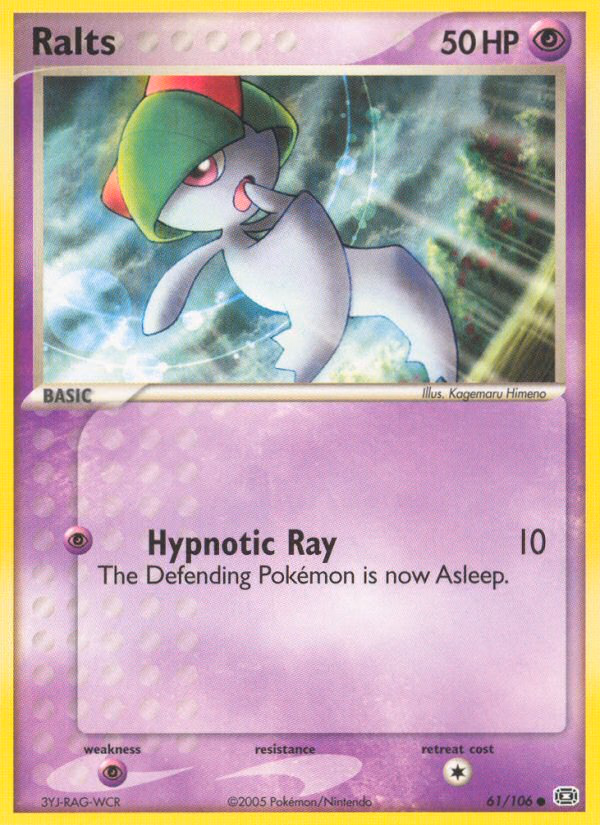 Ralts Pokemon card (61/106, Emerald)