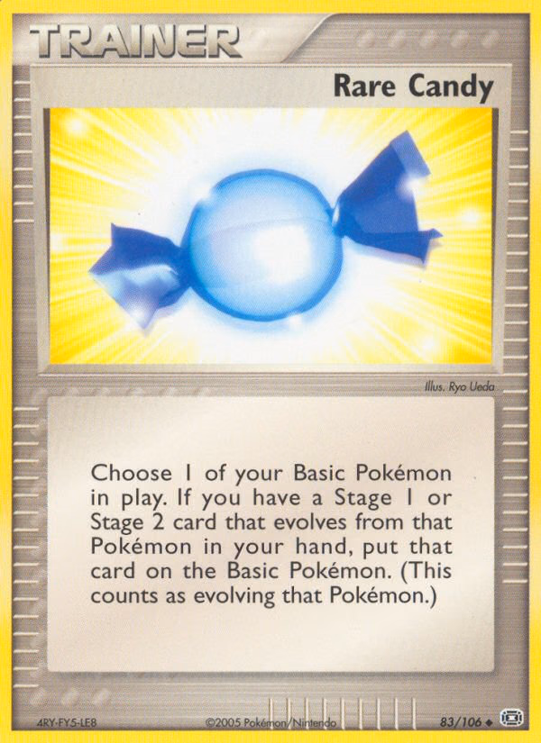 Rare Candy Pokemon card (83/106, Emerald)