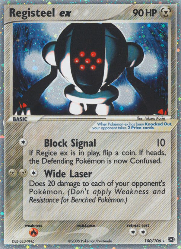 Registeel ex Pokemon card (100/106, Emerald)