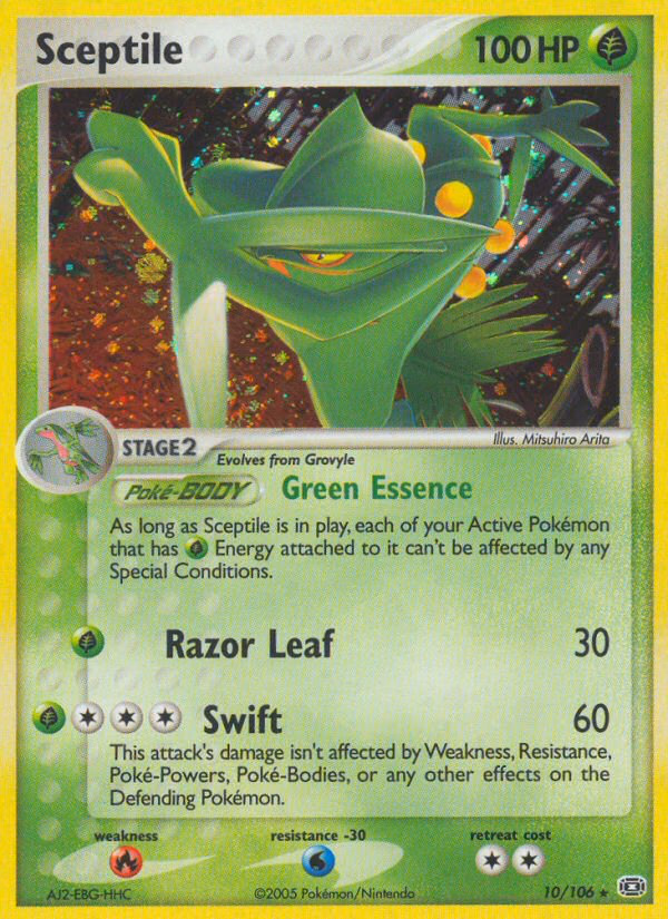 Sceptile Pokemon card (10/106, Emerald)