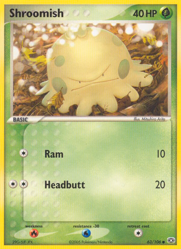 Shroomish Pokemon card (63/106, Emerald)