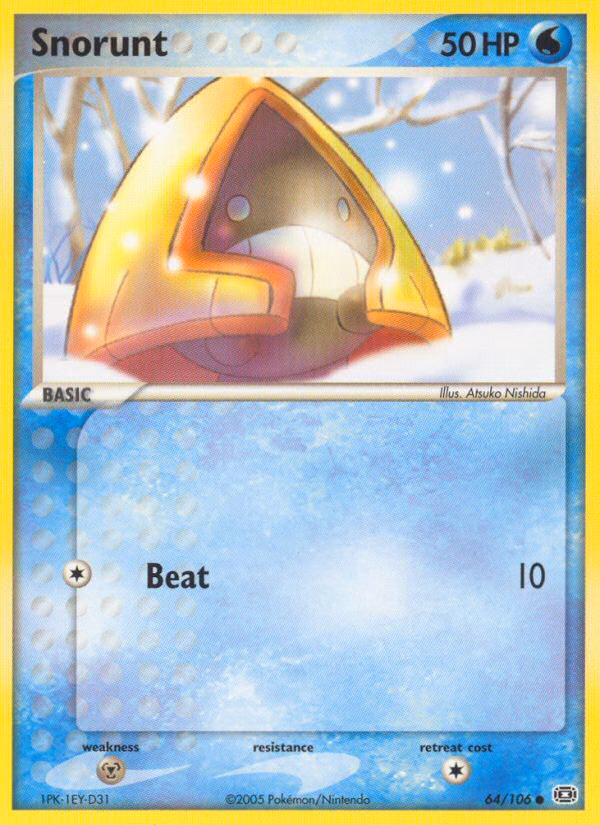 Snorunt Pokemon card (64/106, Emerald)