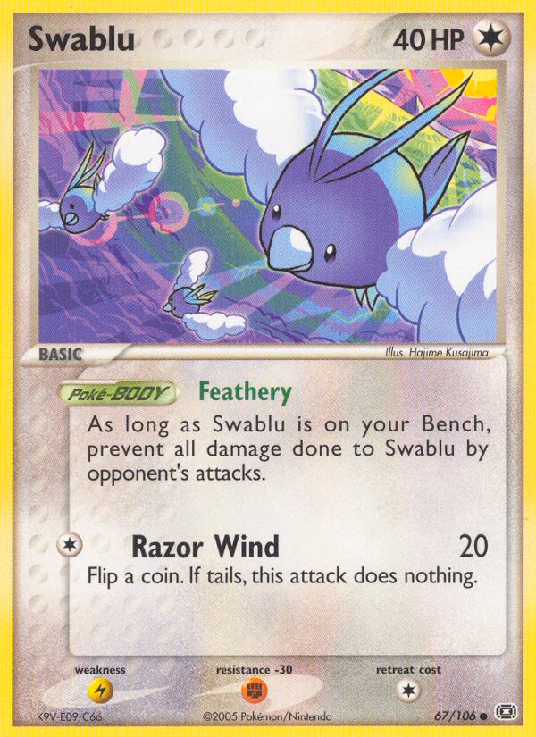 Swablu Pokemon card (67/106, Emerald)