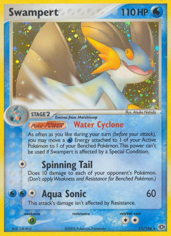 Swampert Pokemon card (11/106, Emerald)