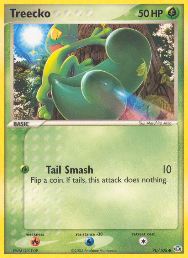 Treecko Pokemon card (70/106, Emerald)