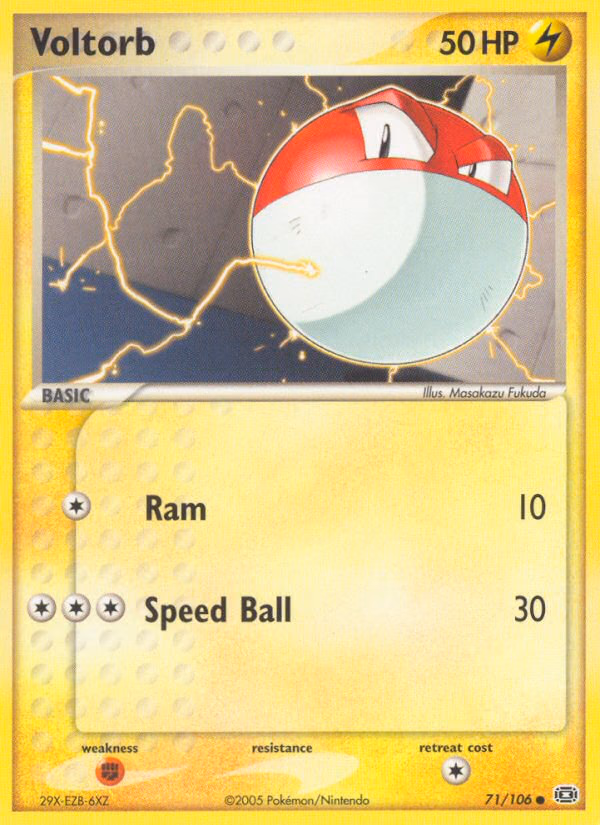 Voltorb Pokemon card (71/106, Emerald)