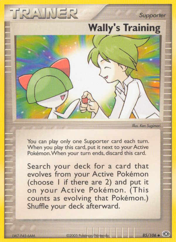 Wally's Training Pokemon card (85/106, Emerald)