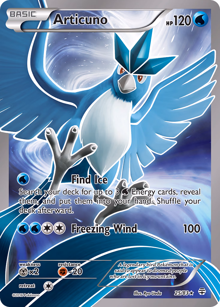 Articuno Pokemon card (25/83, Generations)