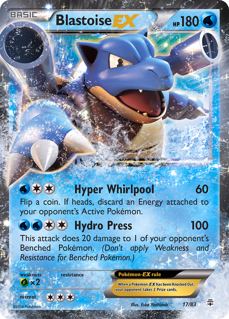 Blastoise-EX Pokemon card (17/83, Generations)