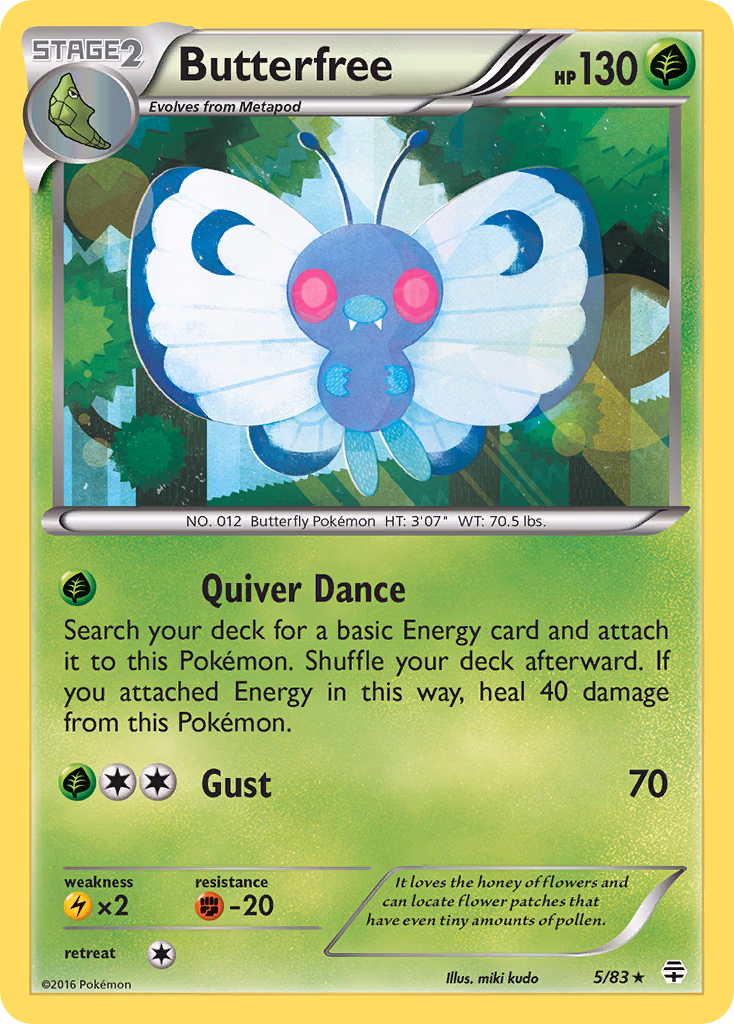 Butterfree Pokemon card (5/83, Generations)