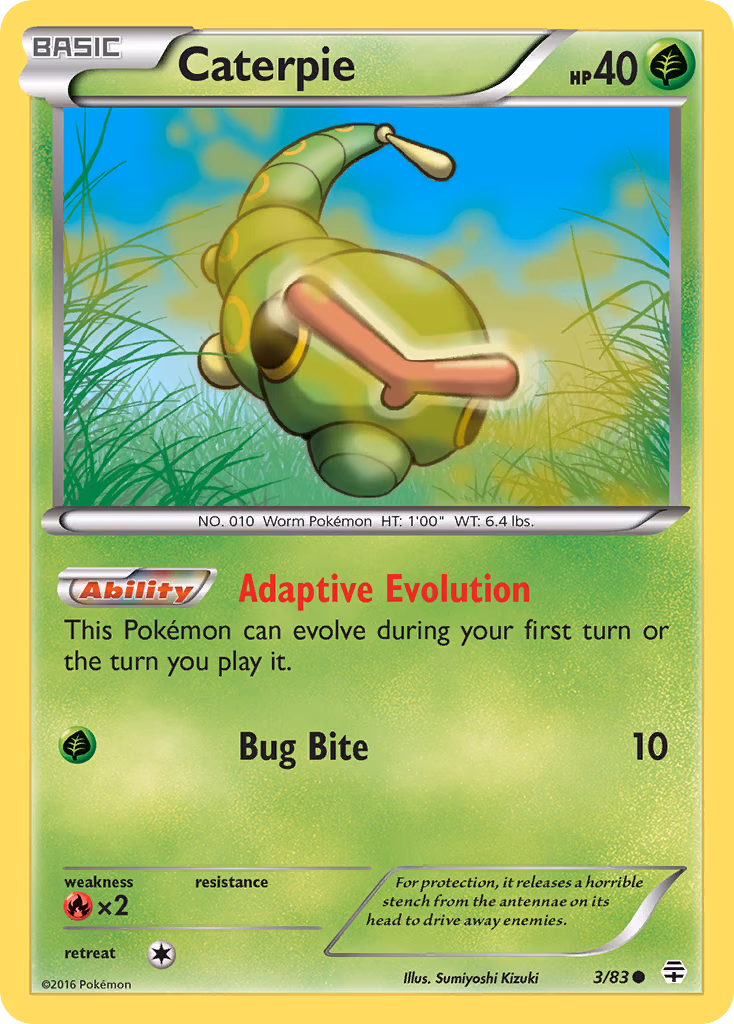 Caterpie Pokemon card (3/83, Generations)