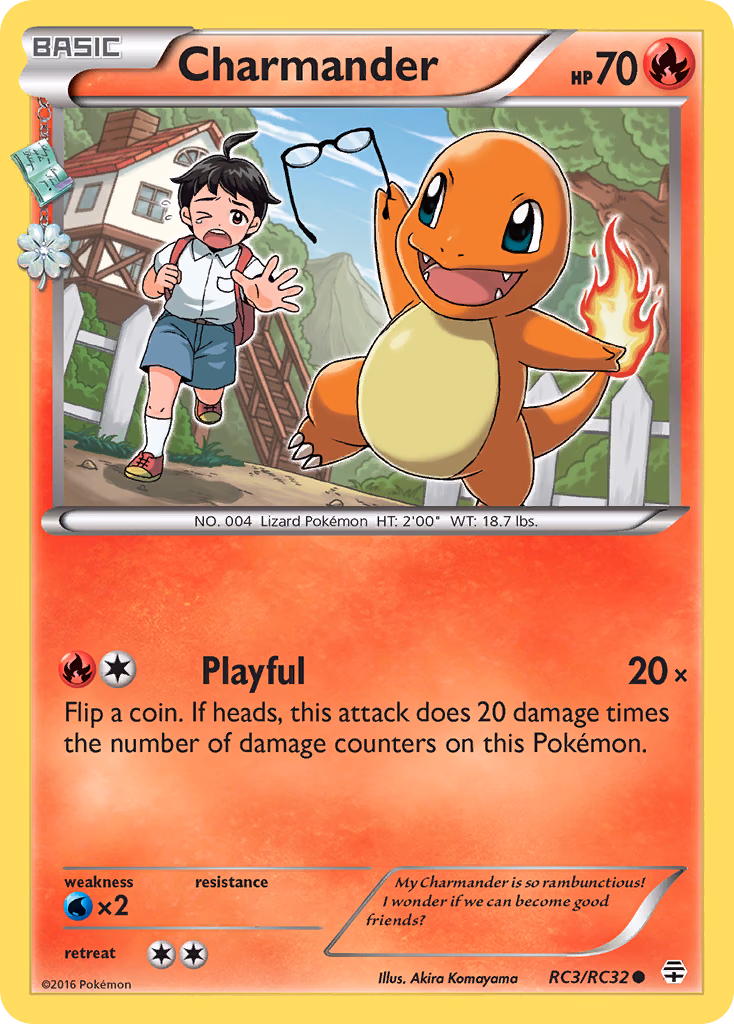 Charmander Pokemon card (RC3/RC32, Generations)