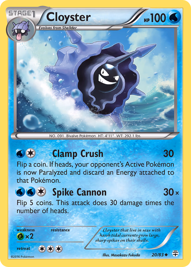 Cloyster Pokemon card (20/83, Generations)
