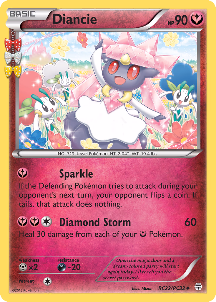 Diancie Pokemon card (RC22/RC32, Generations)