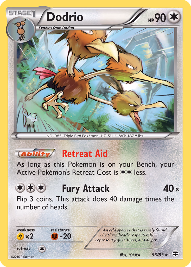 Dodrio Pokemon card (56/83, Generations)