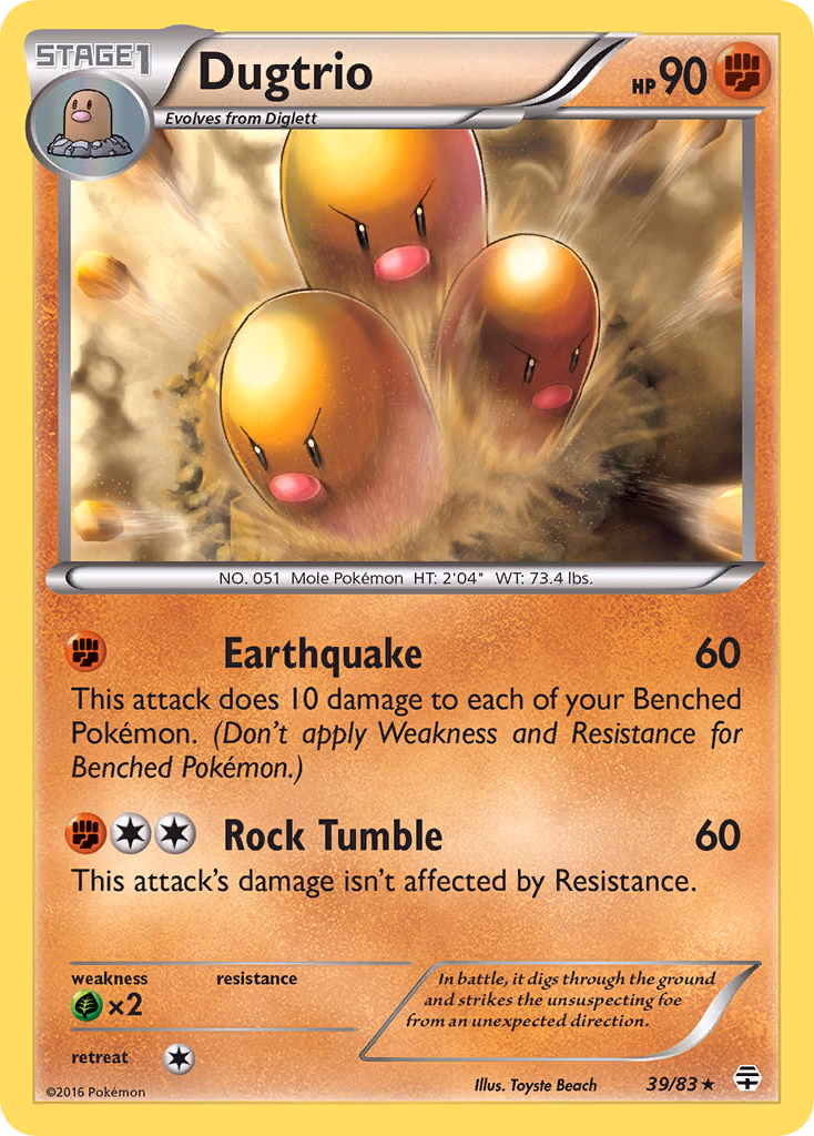 Dugtrio Pokemon card (39/83, Generations)