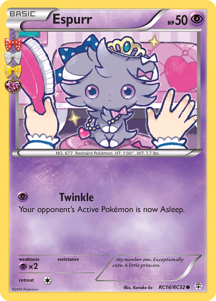 Espurr Pokemon card (RC14/RC32, Generations)