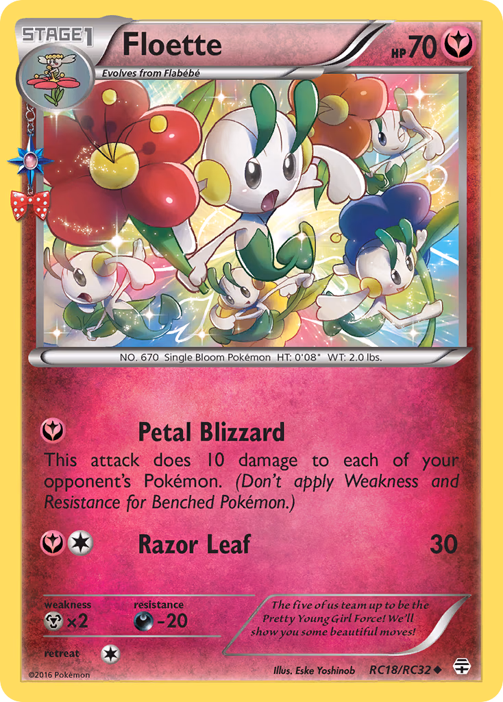 Floette Pokemon card (RC18/RC32, Generations)