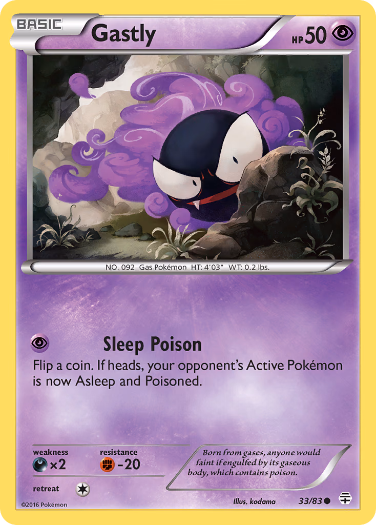 Gastly Pokemon card (33/83, Generations)