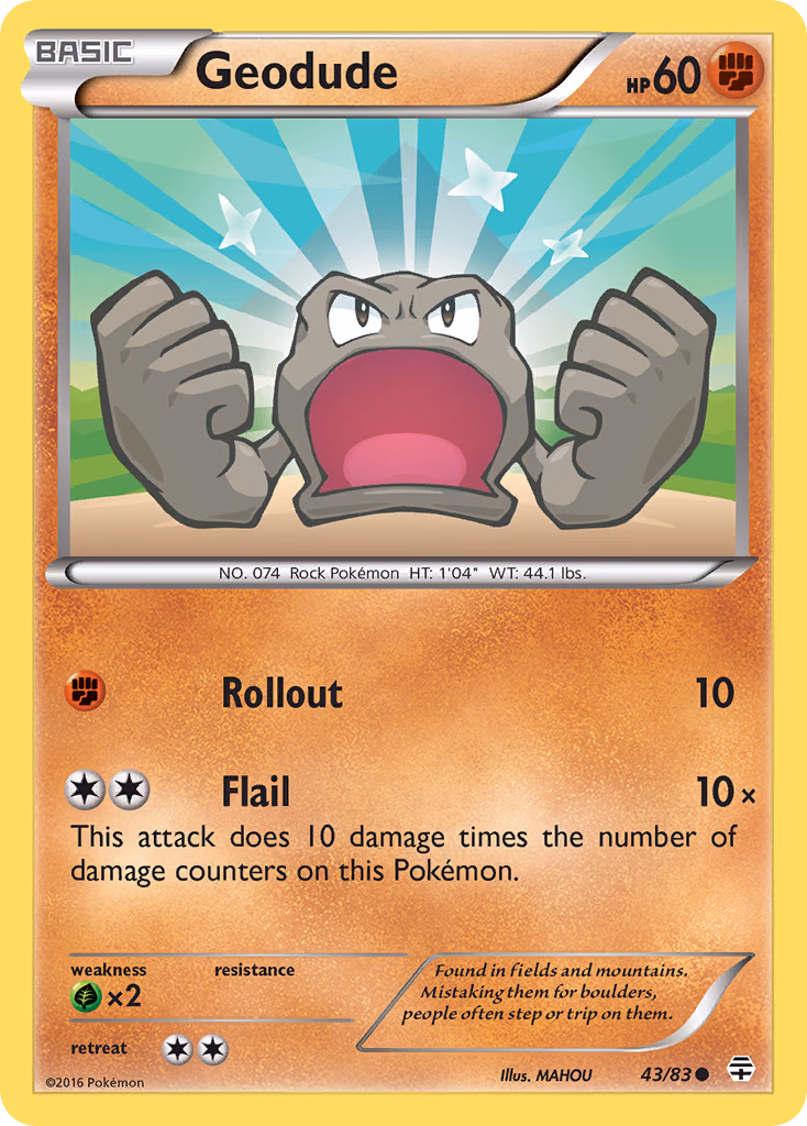 Geodude Pokemon card (43/83, Generations)