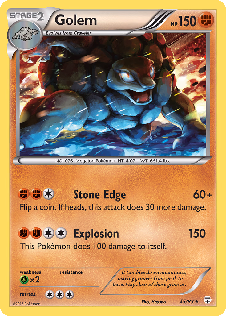 Golem Pokemon card (45/83, Generations)