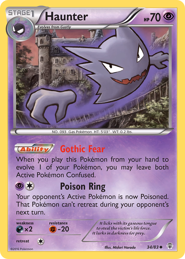 Haunter Pokemon card (34/83, Generations)