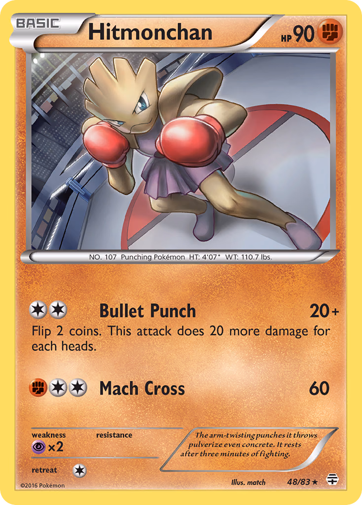 Hitmonchan Pokemon card (48/83, Generations)
