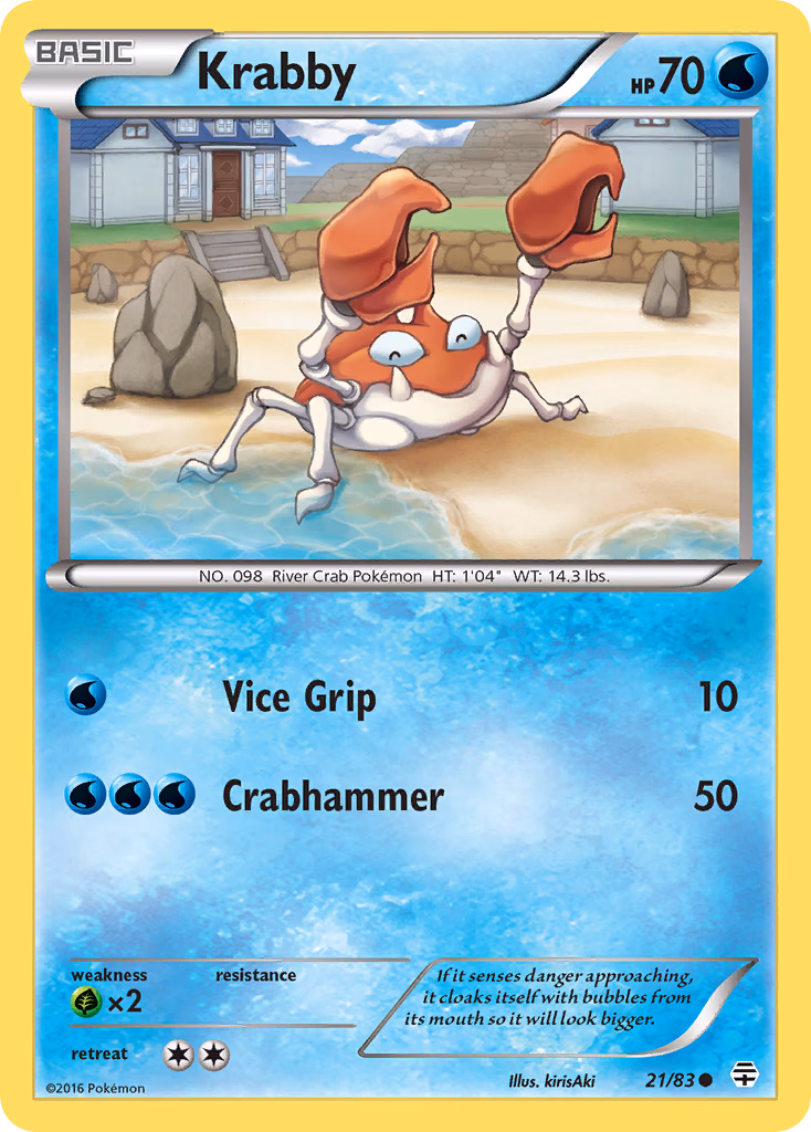 Krabby Pokemon card (21/83, Generations)
