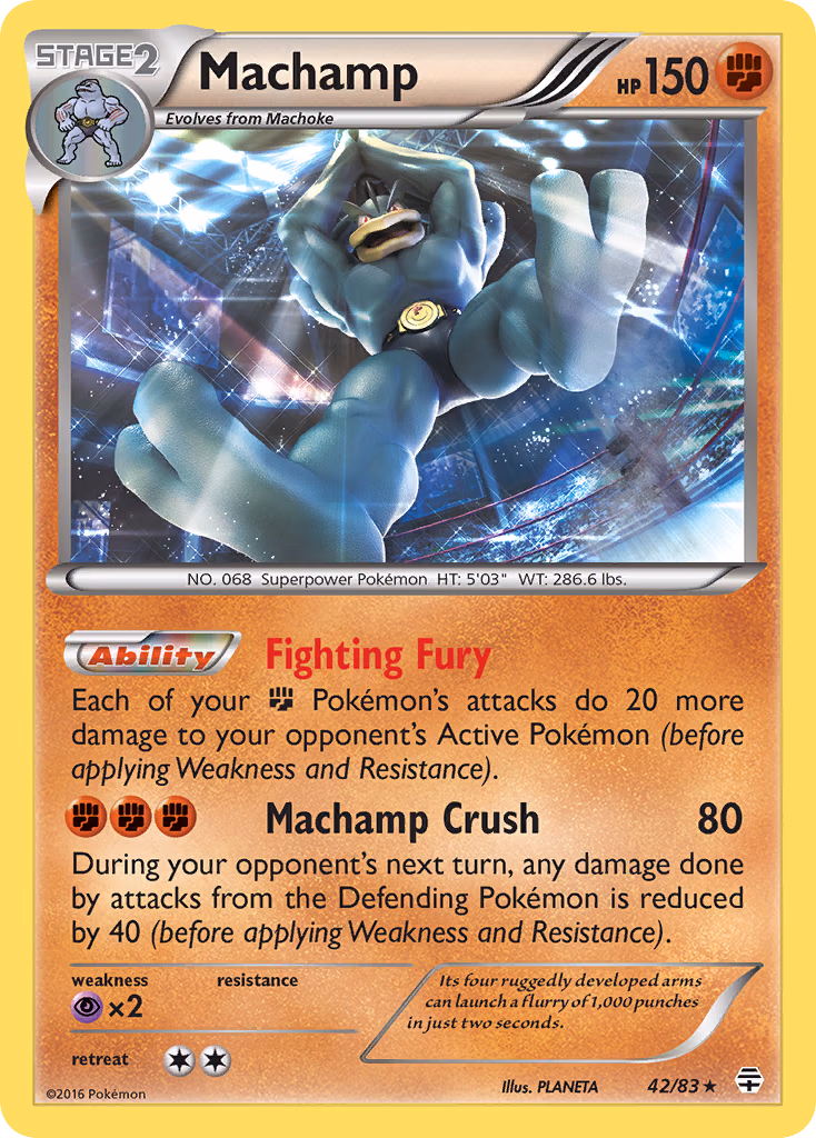 Machamp Pokemon card (42/83, Generations)