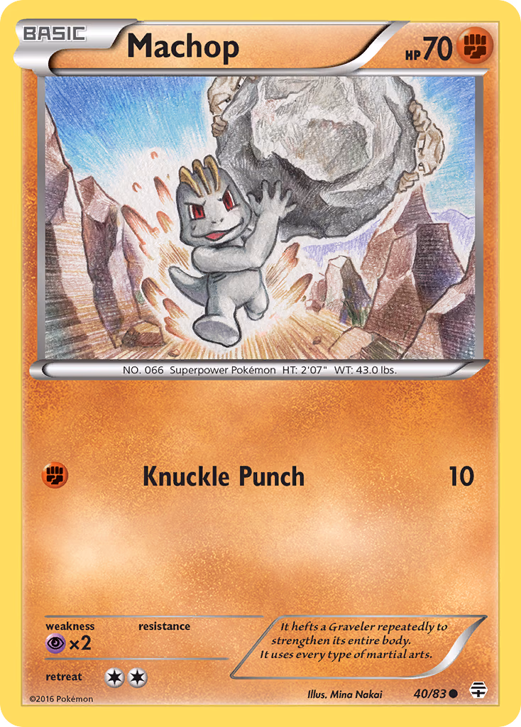 Machop Pokemon card (40/83, Generations)