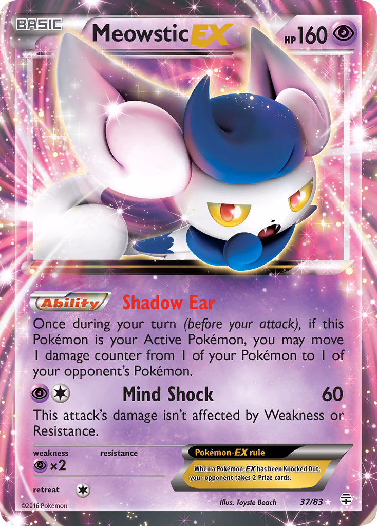 Meowstic-EX Pokemon card (37/83, Generations)