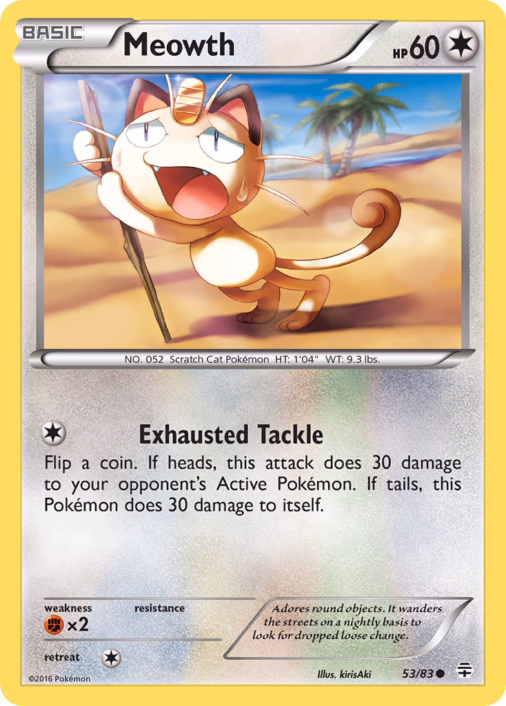 Meowth Pokemon card (53/83, Generations)