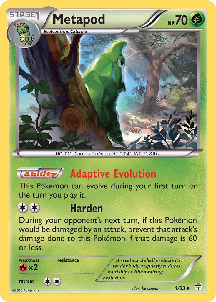 Metapod Pokemon card (4/83, Generations)