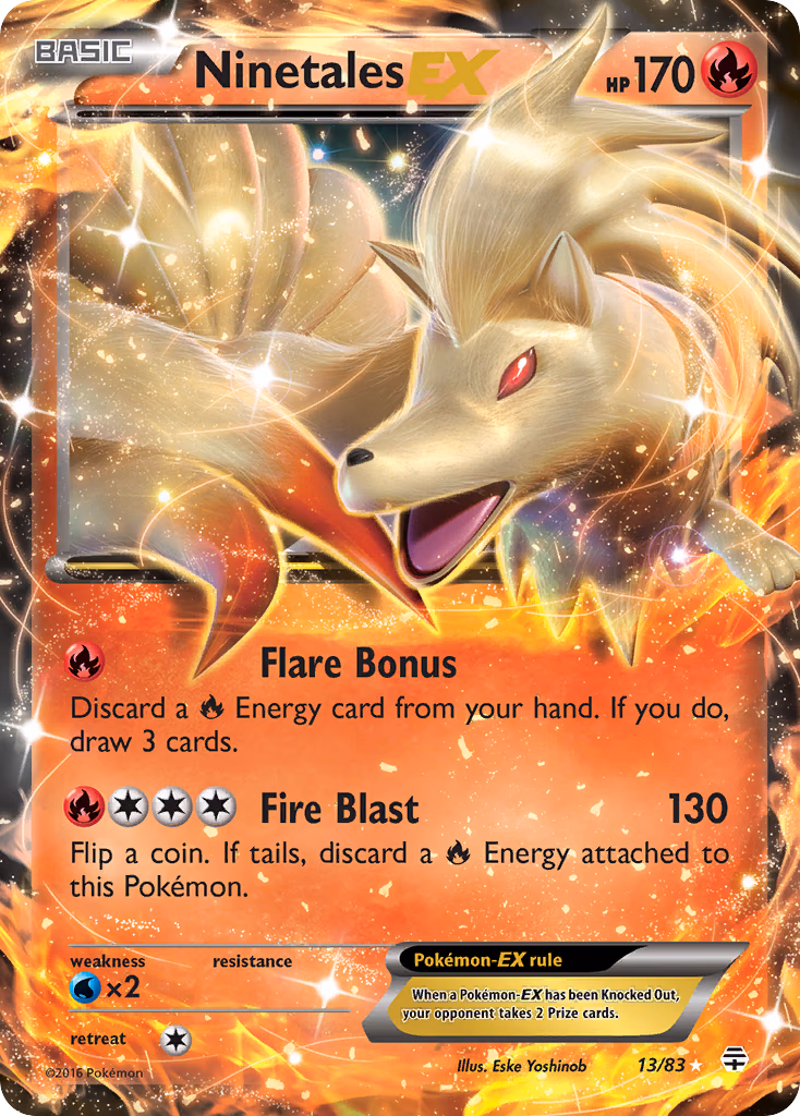 Ninetales-EX Pokemon card (13/83, Generations)