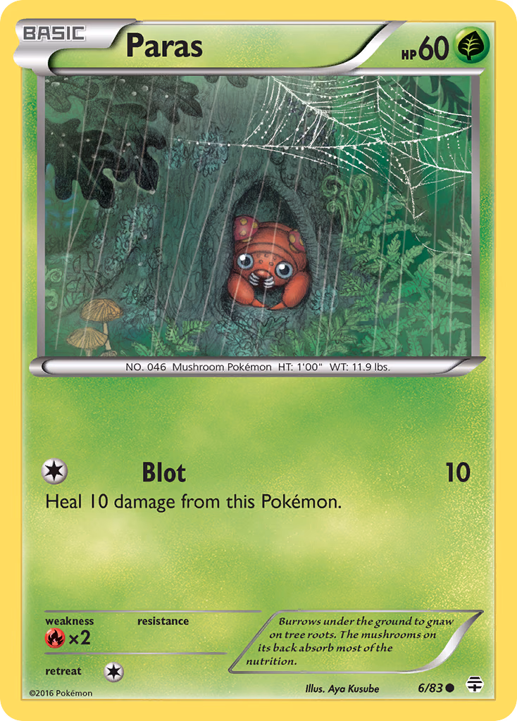 Paras Pokemon card (6/83, Generations)