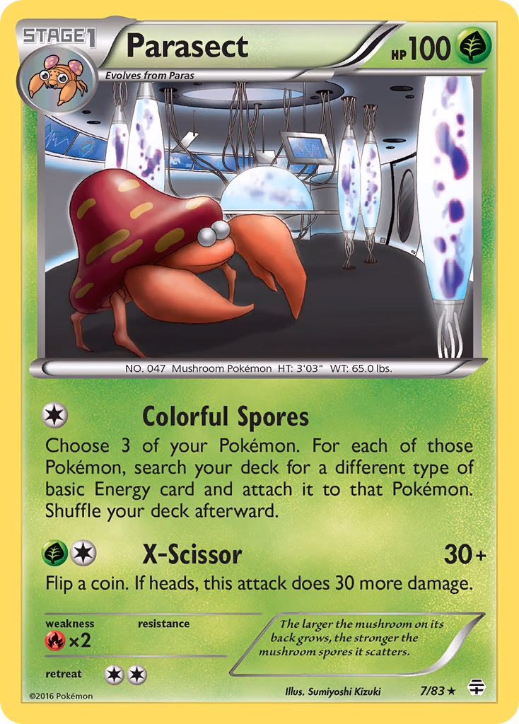 Parasect Pokemon card (7/83, Generations)