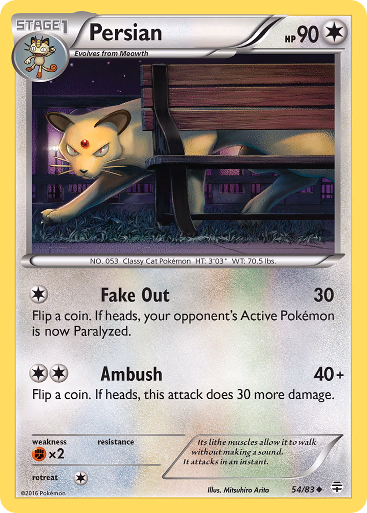 Persian Pokemon card (54/83, Generations)