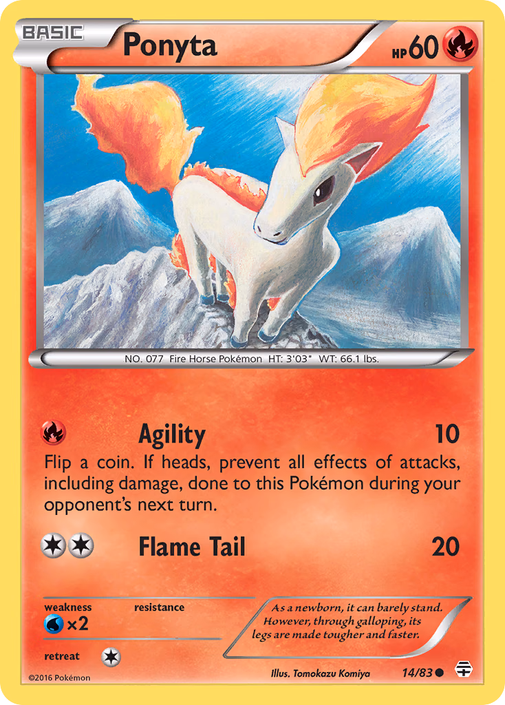 Ponyta Pokemon card (14/83, Generations)