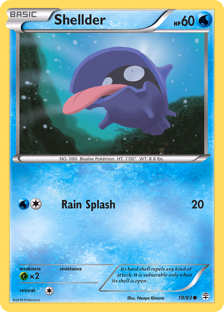 Shellder Pokemon card (19/83, Generations)