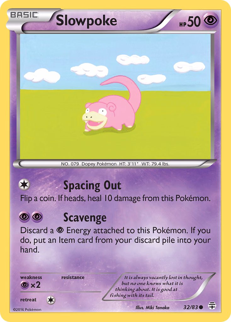 Slowpoke Pokemon card (32/83, Generations)
