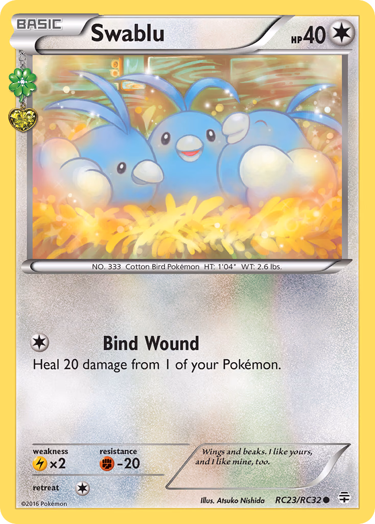 Swablu Pokemon card (RC23/RC32, Generations)