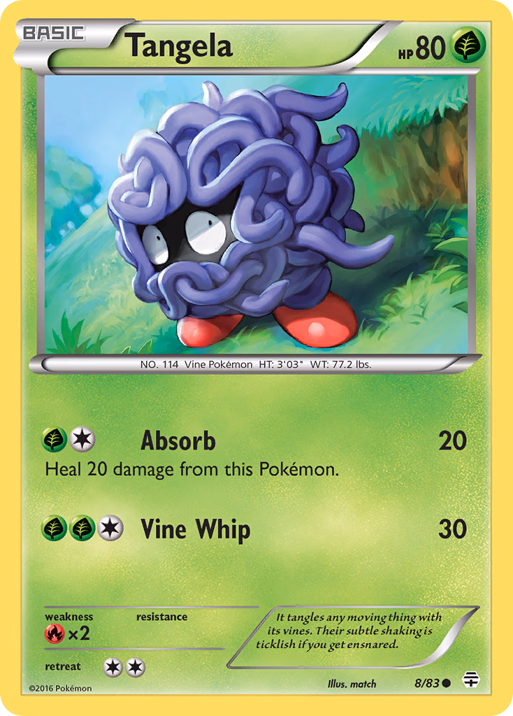 Tangela Pokemon card (8/83, Generations)