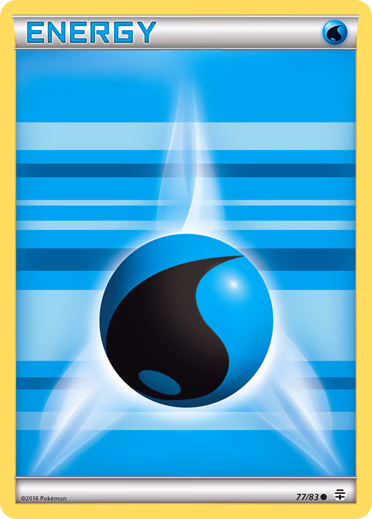 Water Energy Pokemon card (77/83, Generations)