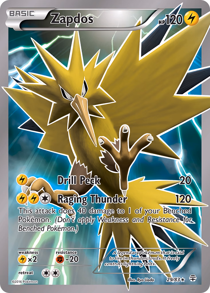 Zapdos Pokemon card (29/83, Generations)