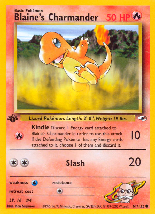 Blaine's Charmander (Unlimited) Pokemon card (61/132, Gym Heroes)