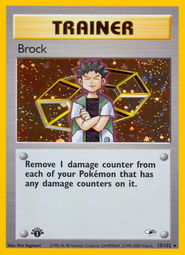 Brock (Unlimited) Pokemon card (15/132, Gym Heroes)