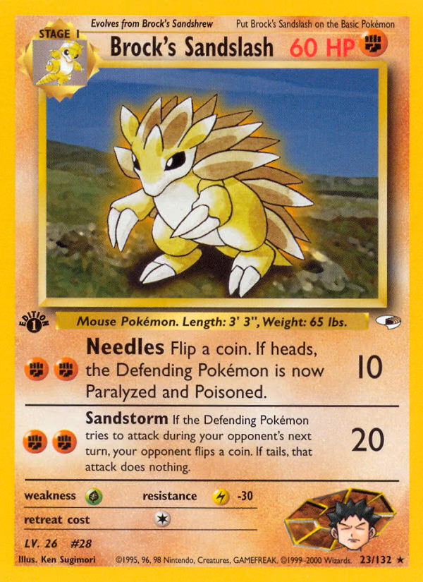 Brock's Sandslash (Unlimited) Pokemon card (23/132, Gym Heroes)