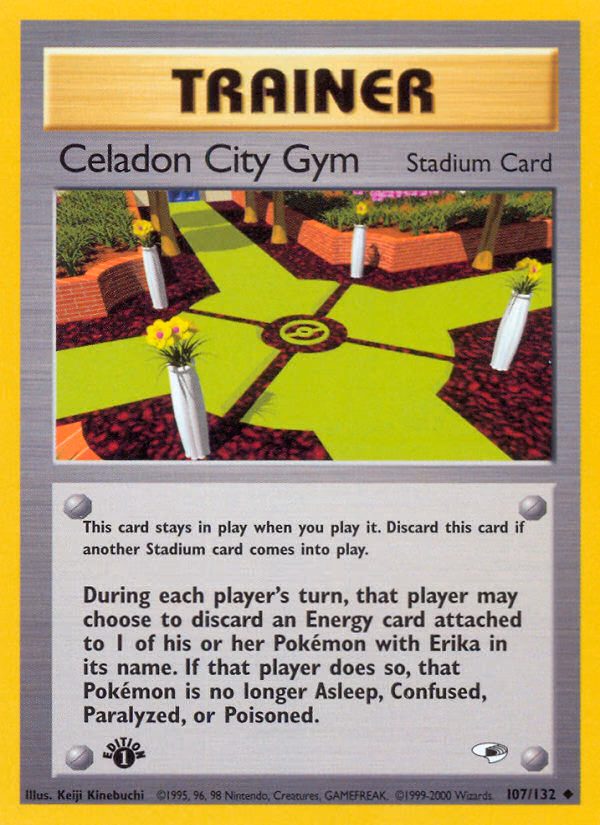Celadon City Gym (1st Edition) Pokemon card (107/132, Gym Heroes)