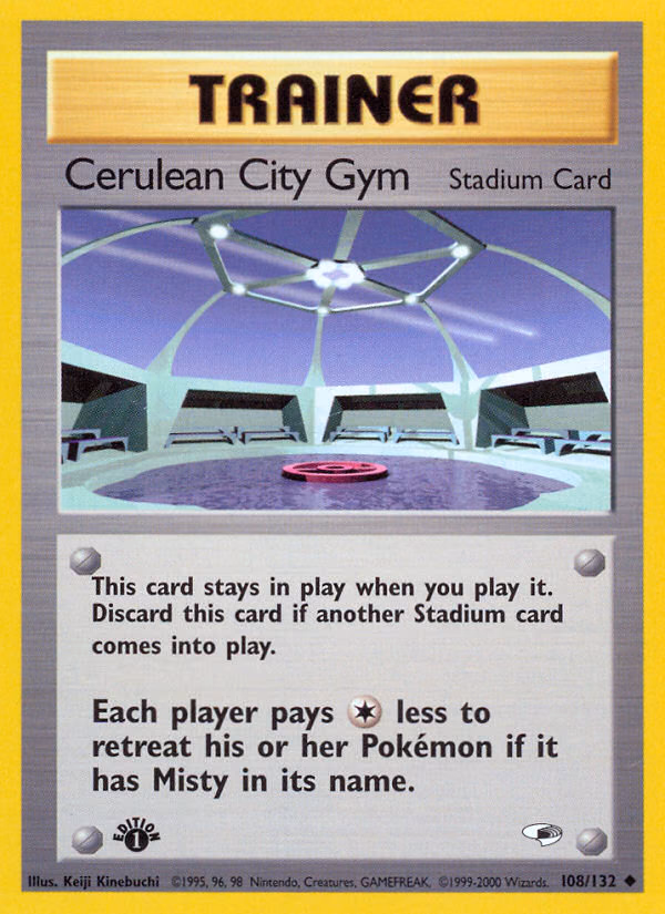 Cerulean City Gym (1st Edition) Pokemon card (108/132, Gym Heroes)