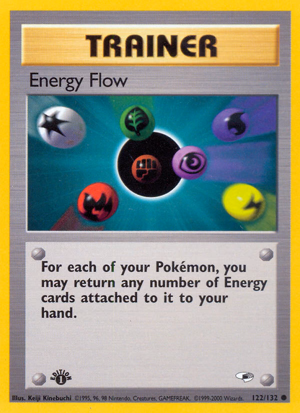 Energy Flow (1st Edition) Pokemon card (122/132, Gym Heroes)